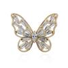 Exquisite Zircon Butterfly Brooch - Women's High-End Lapel Pin with Anti-exposure No-Sew Button