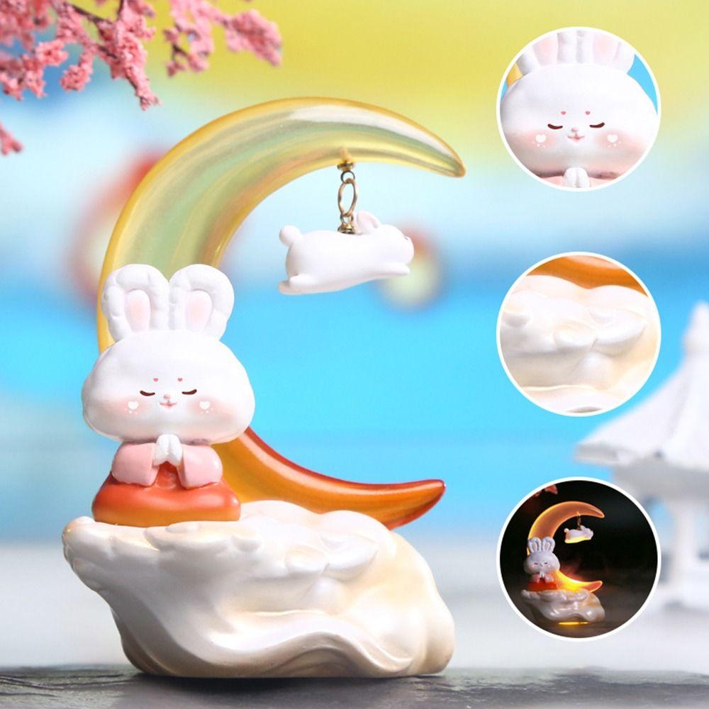 

3D Moon Rabbit Small Lamp Resin Mid-Autumn Gift Atmosphere Night Light Children Gift style 2