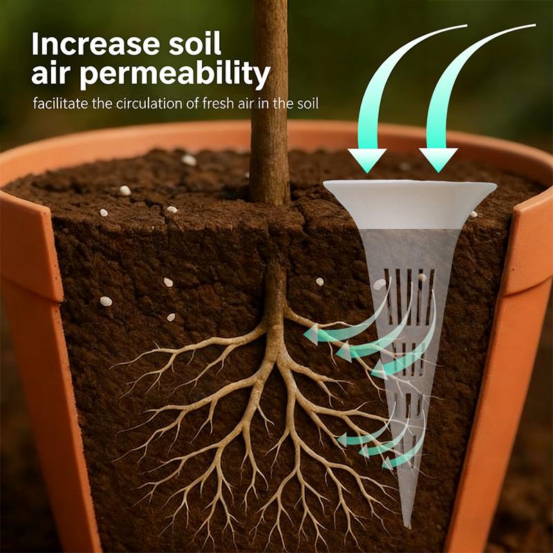 Plant Breathable Watering Device Home Conical Root Protection Tube Plastic Soil Aerator Tube Potted Flower Prevent Root Rot Tool