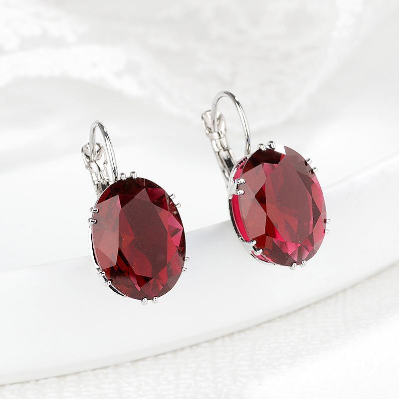 Sparkling Oval Zirconia Huggie Earrings with Cubic Design for Party Fashion