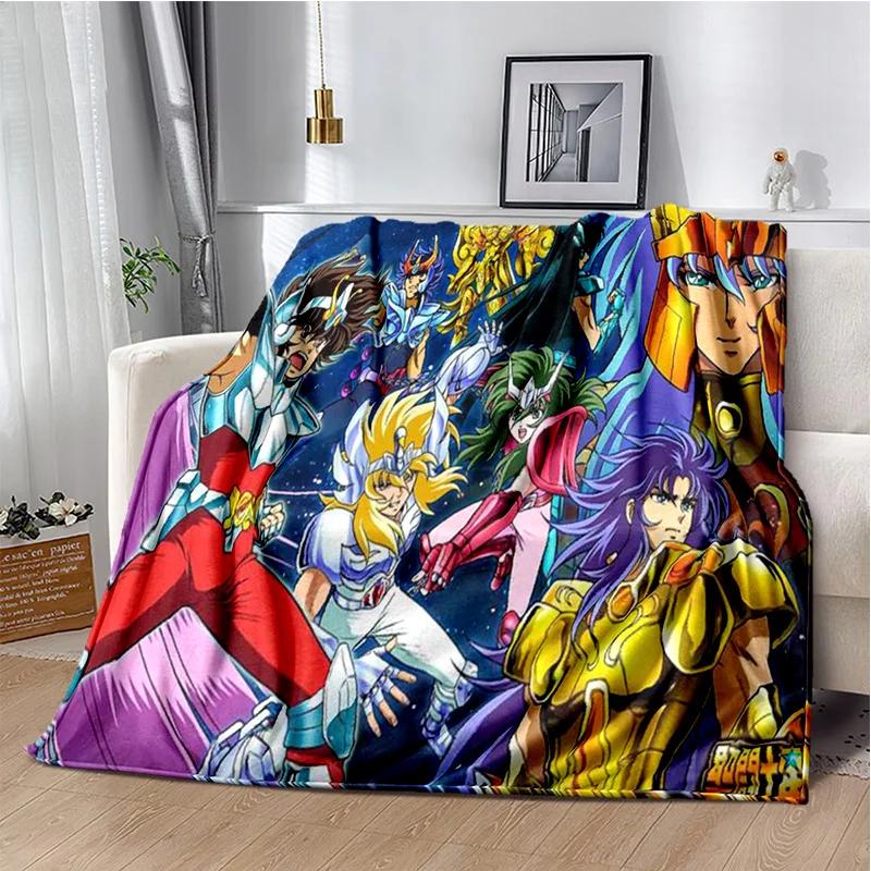 3D-Retro-Saint-Seiya-Anime-Cartoon-Decke, weiche Überwurfdecke für Zuhause, Schlafzimmer, Bett, Sofa, Picknick, Reisen, Büro, Decke für Kinder