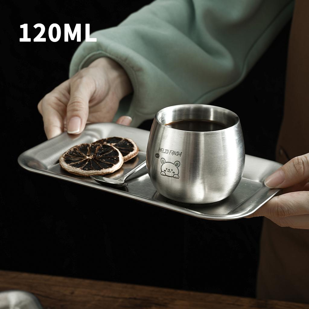 120ML Kávový šálek 304 Nerezový kelímek na vodu Odolný Čajový Pivní šálek Dětský Zesílený Proti opaření Roztomilý Kelímek na pití