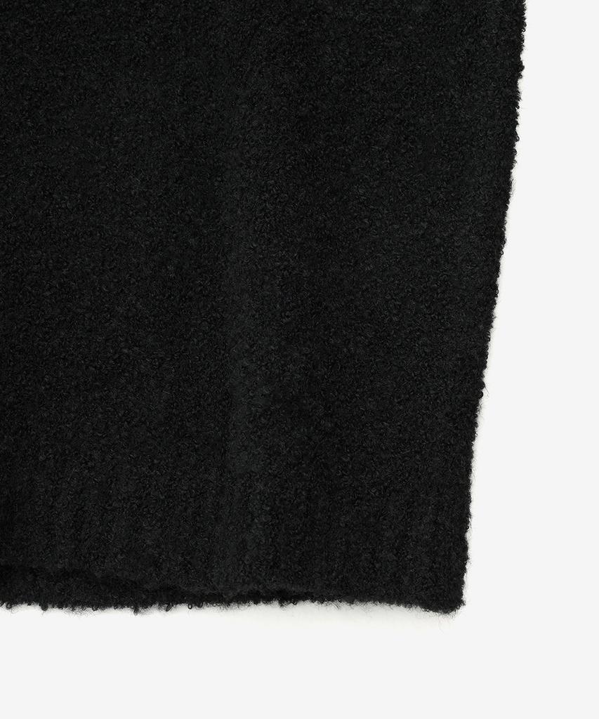 NOIRER Boucle V-Neck Oversized Sweater (Black)