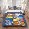 3pcs Tom and Jerry Bedding Set - Includes Quilt Cover and Pillowcases, Suitable for All Seasons, Machine Washable - Ideal Gift for Family an