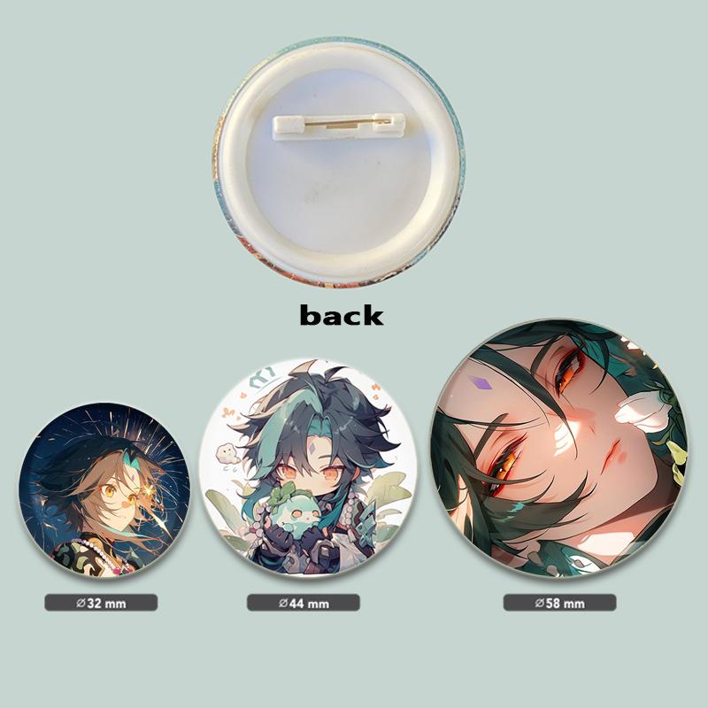 32/44/58mm Spielfigur Brosche Tasche Kleidung Dekor Sammlung Xiao Kragen Abzeichen Cartoon Anstecknadeln Schmuck Geschenke