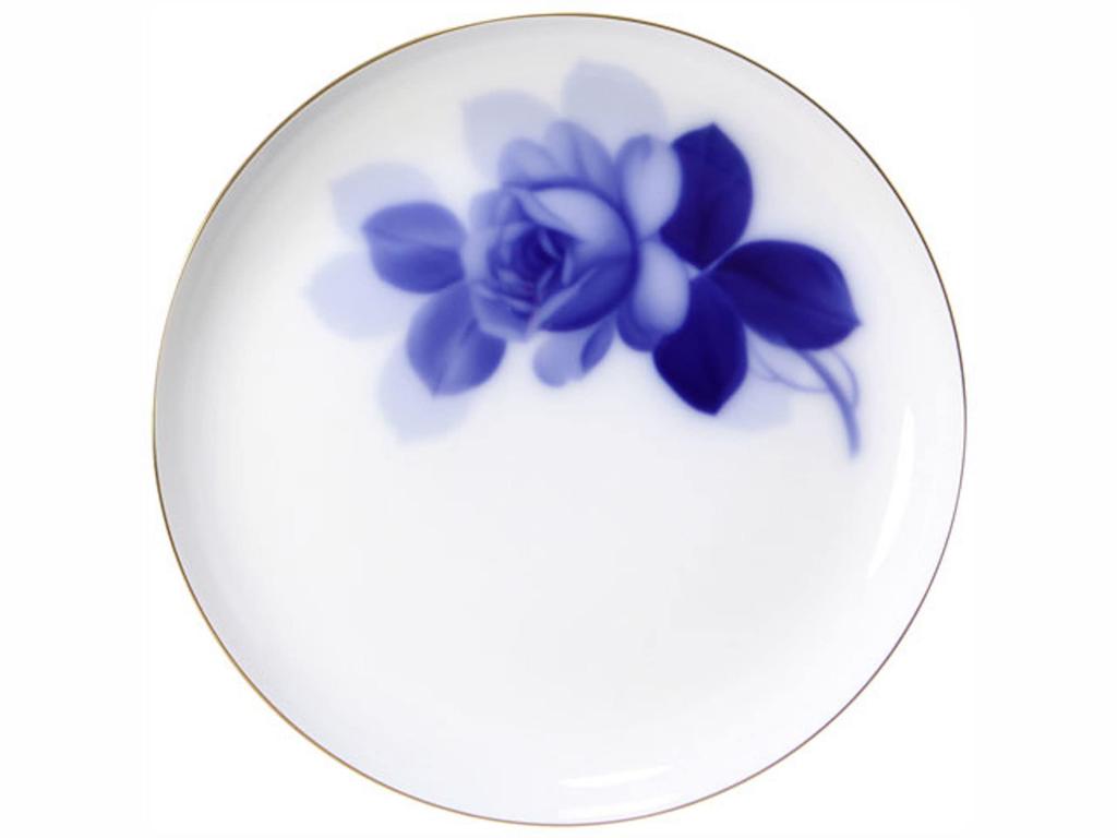 Okura Art Pottery Blue Rose (8211) 23cm Meat Dish, Made In Japan, 30H/8211