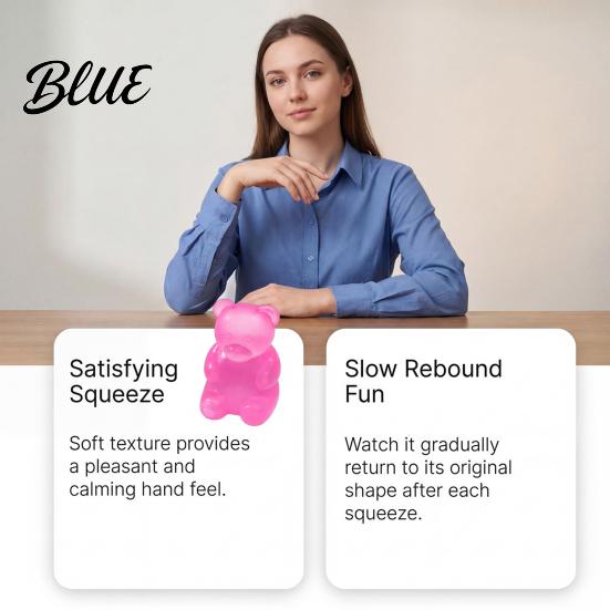 Anti-stress Gadget Bear Shape Stress Relief Toy Soft Elastic Sensory Fidget High Density