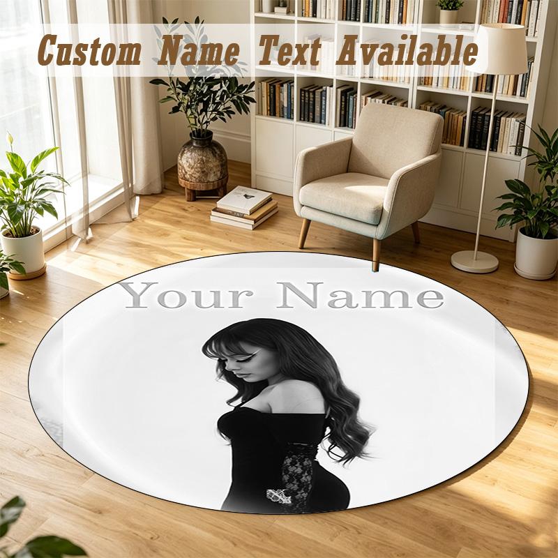 Round Rug Custom NameAyliva Pattern Non Slip Carpet Home Floor Decor