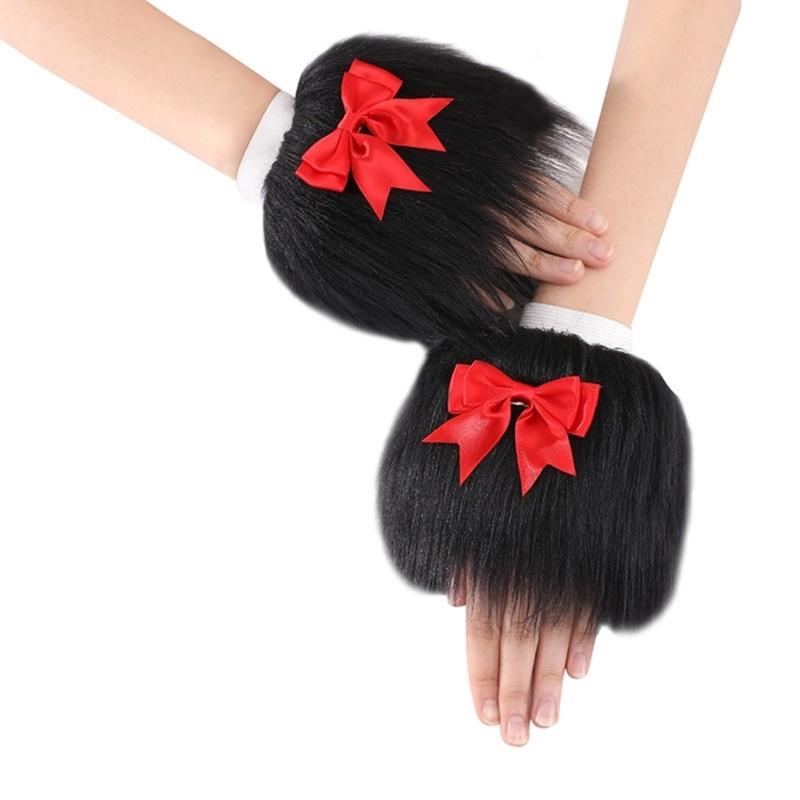 

Женские современные рукава субкультуры перчатки на запястье грелки для рук перчатки перчатки без пальцев для вечеринки на Хэллоуин чёрный