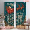 2pcs,2D Plane Printing Print Curtains Santa Sleigh & Snowflakes Polyester Woven (without Rod) All Seasons for Living Room,