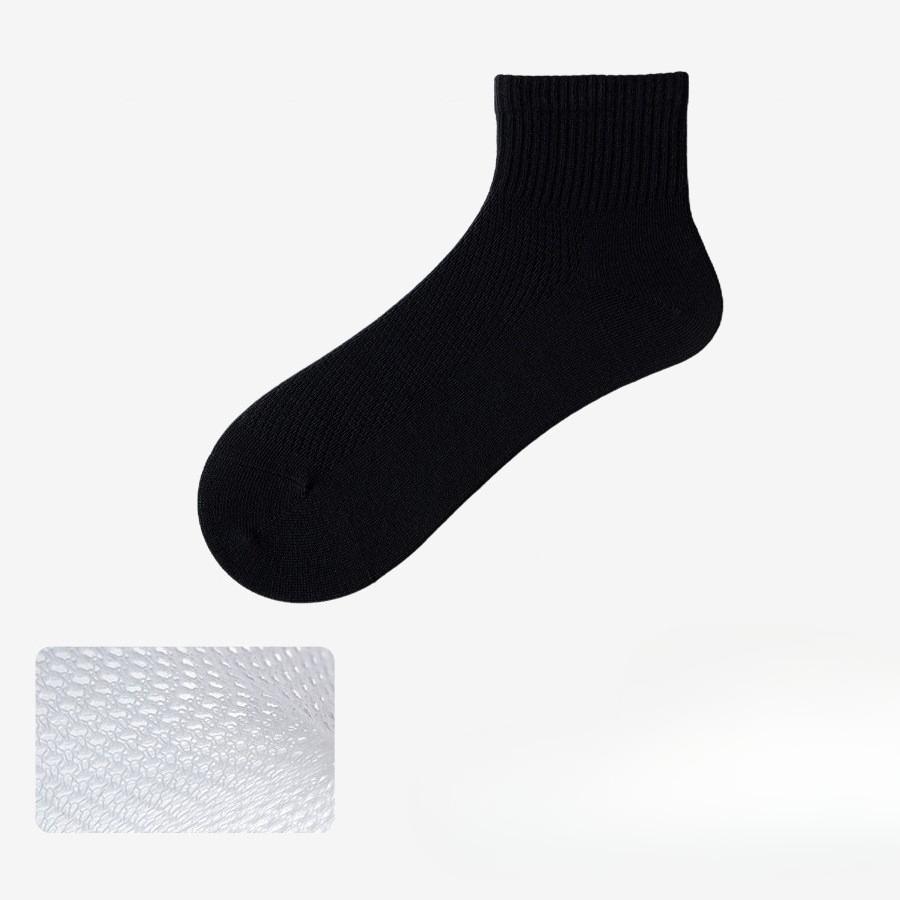 

Sock children s short socks, pure cotton women s socks, antibacterial and deodorizing mesh ventilation mid-calf socks 1 pair чёрный