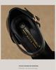 721-3 Black Patent Leather 12cm Stiletto Heels, Pointed Toe, Waterproof Platform, Fashionable Nightclub/Work Shoes for Women.