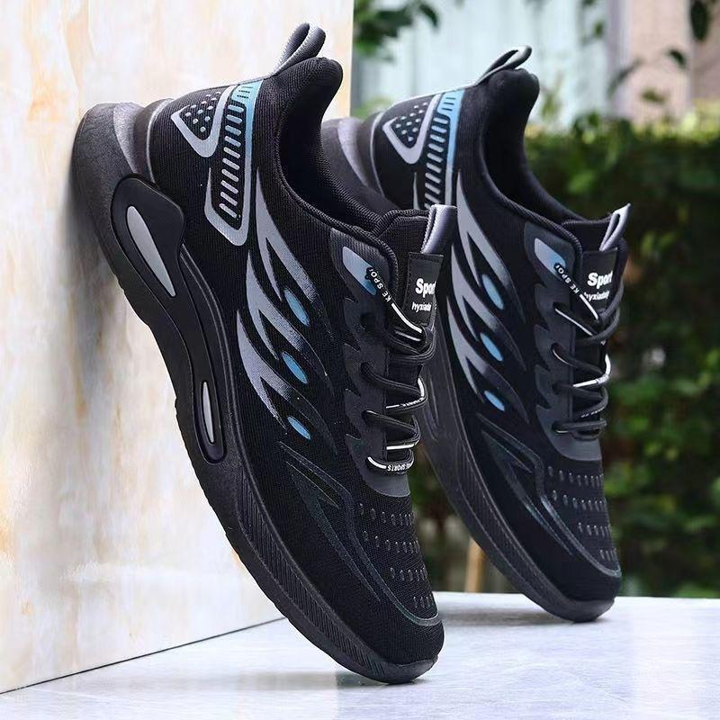 

Men s shoes 2026 new fashion breathable men s sports casual shoes trendy mesh student running shoes 44 чорний
