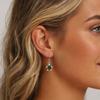 1 Pair Hook Earrings, Turtle Shape Drop Earrings with Rhinestones Inlaid, Summer Style Polished Smooth Earrings for Jewelry Gift