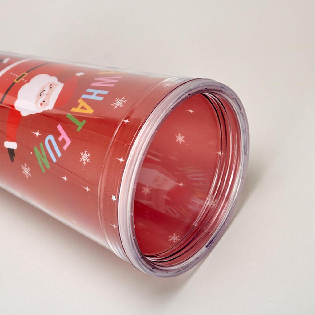 450ml Reusable Tumbler with Lid and Straw Christmas Santa Snowman Coffee Mug Xmas Cup Water Bottle Kids Christmas Gift