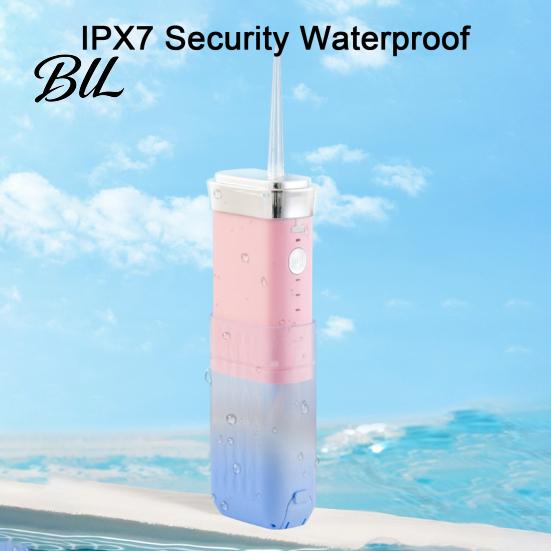 Cordless Oral Irrigator for Travel Water Flosser, 3 Modes, 4 Jet Tips, 180ml Tank, Portable Tongue Cleaning Tool Dental Irrigator, Retractable