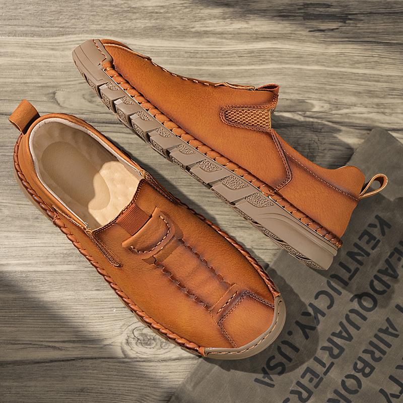 38-46 Men's Leather Casual Shoes Handmade Loafers Comfortable Men's Slip on Shoes Flat Moccasins Boots
