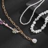 Accessories, Multi-layer Y-shaped Fringed Necklace, Simple Imitation Pearl Beaded Heart Flower Necklace for Women