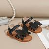 Girls' Open-Toe Sandals: Cute Butterfly Princess Shoes In White, Gold, and Black for Beach or Roman Style
