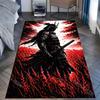 Samurai silhouette in red field Print Carpet Rug for Living Room Bedroom Sofa Doormat Home Decor Non-slip Floor Mat