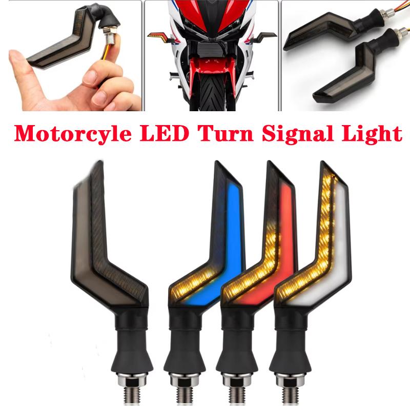 12V Motorcycle LED Turn Signal Lamp Dual-Color LED Flowing Turn Signal Light Motorbike Indicators Led ABS Airfoil Tail Flasher