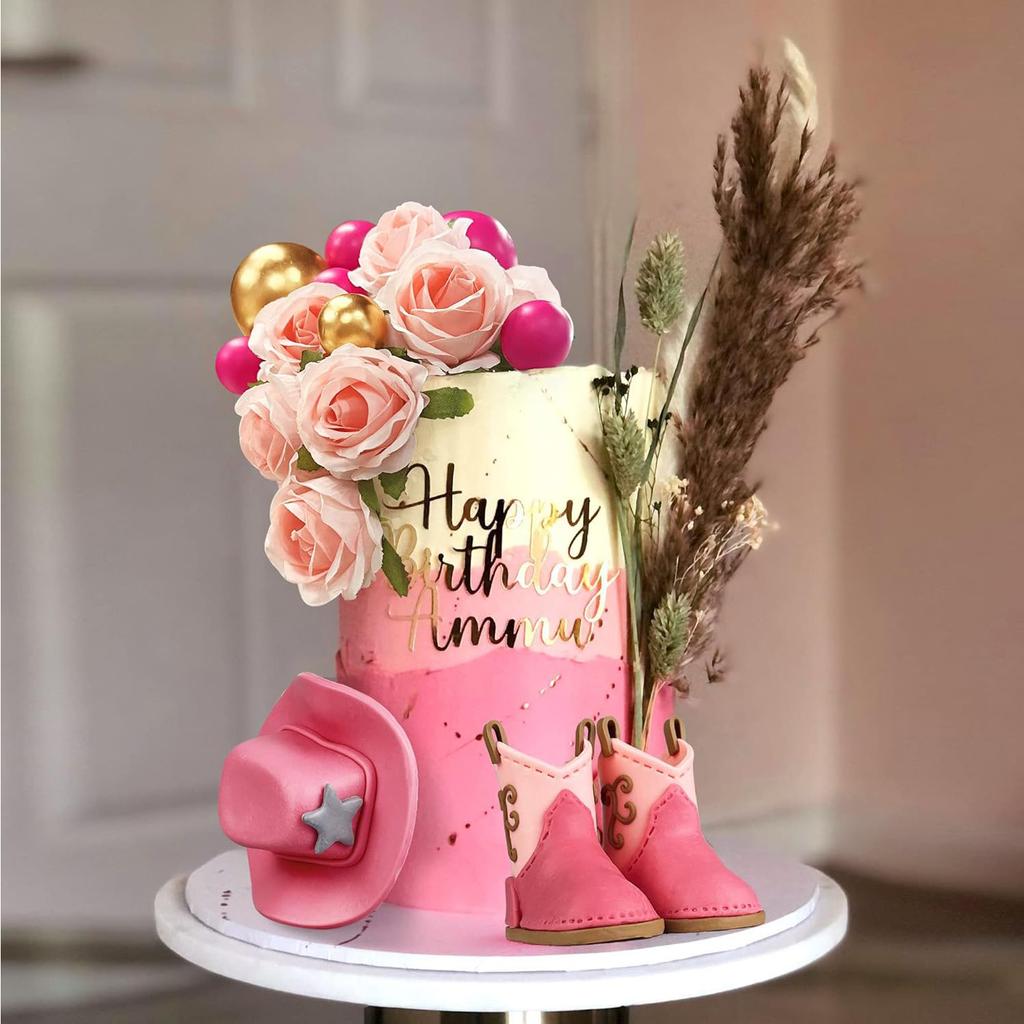 Cowgirl Cake Decorations Cowgirl Hat Boot Cake Toppers Western Cowgirl Birthday Baby Shower for Western Theme Party  Supplies