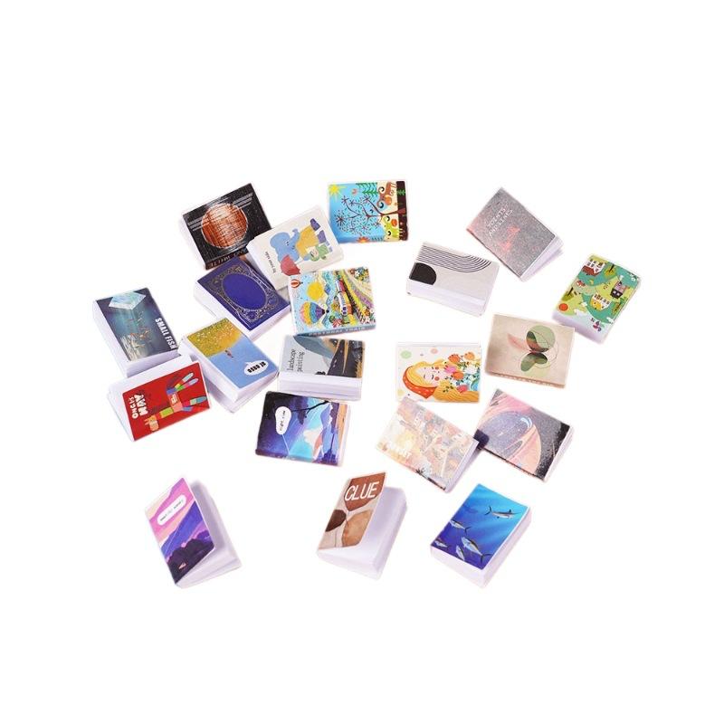 1 Set Doll House Accessories 1:12 Dollhouse Miniature Display Shelf Bookshelf With 20 Books Model Toy