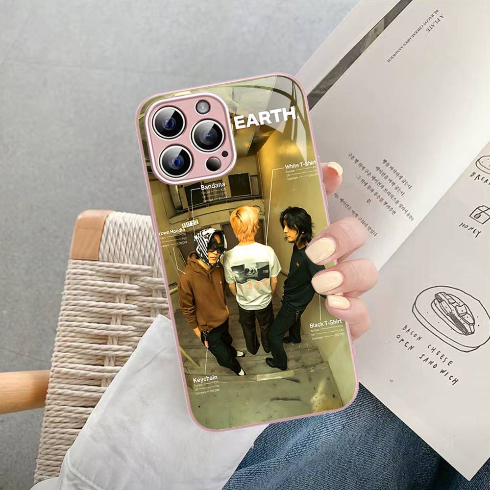 W-Wave To Earth Band Tempered Glass For Iphone 14 13 12 11 Pro Mini XS MAX 14Plus X XS XR Cover
