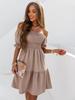 Women Off Shoulder Midi Dress Summer Sexy Short Solid Sleeve Ruffles Dresses Fashion Casual Holiday Sundress Loose Vestidos