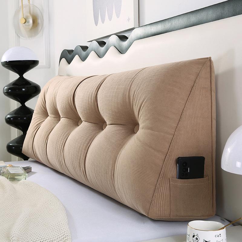 Triangle Large Backrest Lumbar Support Cushion - Solid Color Sofa & Bed Pillow