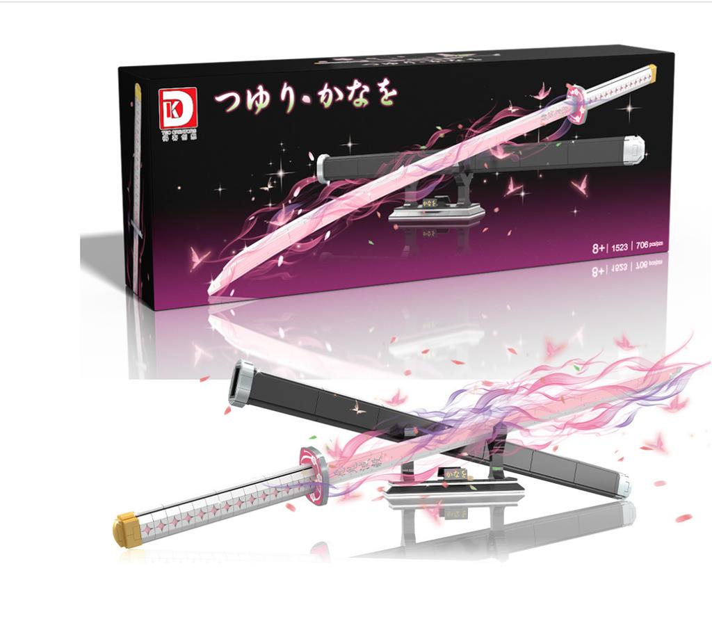 Samurai Sword Building Blocks Ninja Blade Katana Japanese Anime Butterfly Nichirin Knife Bricks Children Toys for Adult