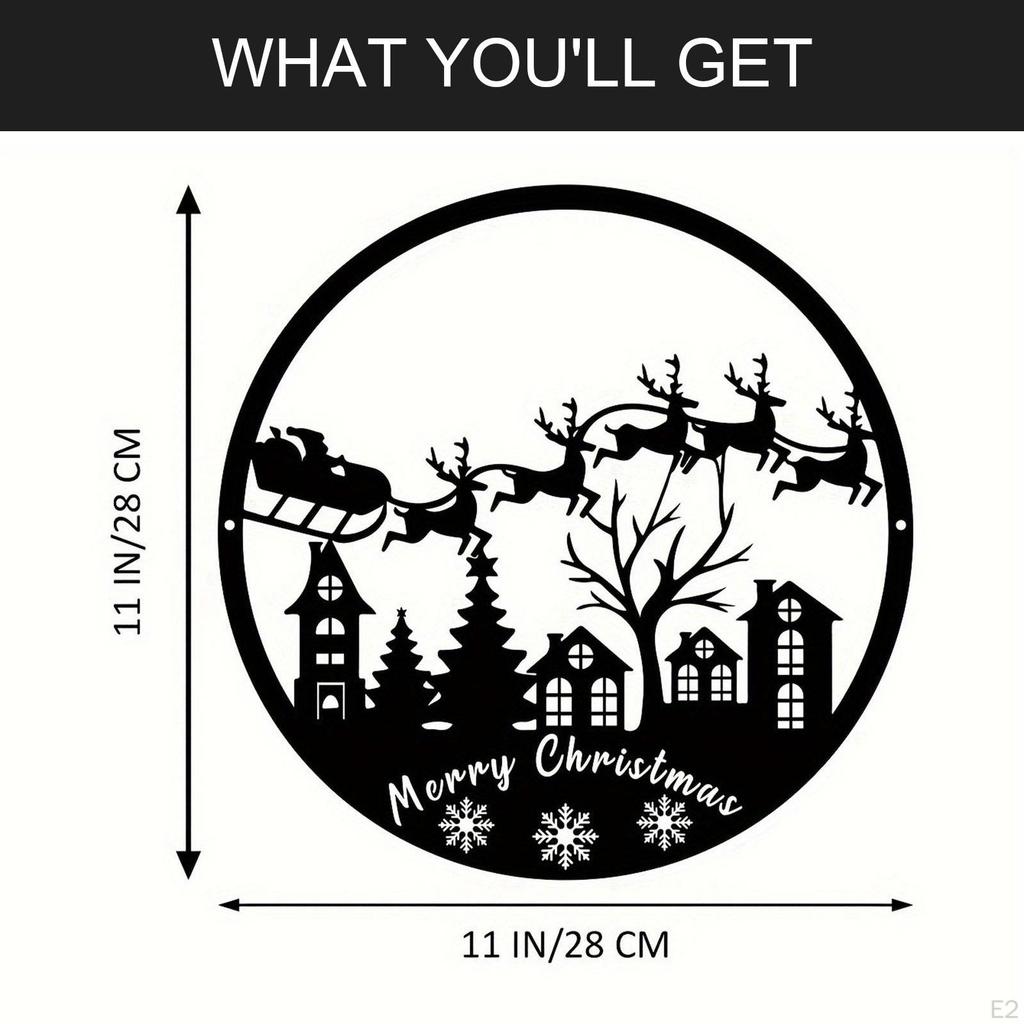 Christmas Metal Sign Plaque Artwork Iron Art Decorative Wall Decor Xmas for Shop Bedroom