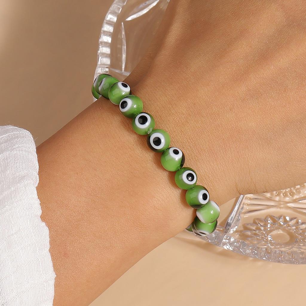 1pc 8mm Bohemian Handmade Evil Eye Beads Wrist Bracelets & Bangles for Women Girls Party Holiday Jewelry Gifts