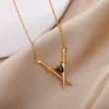 Crossed Swords & Onyx Heart Necklaces For Women Stainless Steel Crossed Swords Necklace Wedding Aesthetic Jewelry Gift