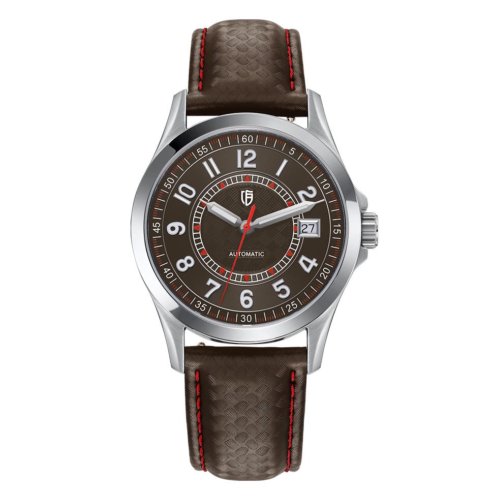 BERNY Herrenuhren PT5000 ST2130 Mechanisch Automatik Luxus Herrenuhr Kalender Super Leuchtend Saphir 10ATM Leicht Ablesbar