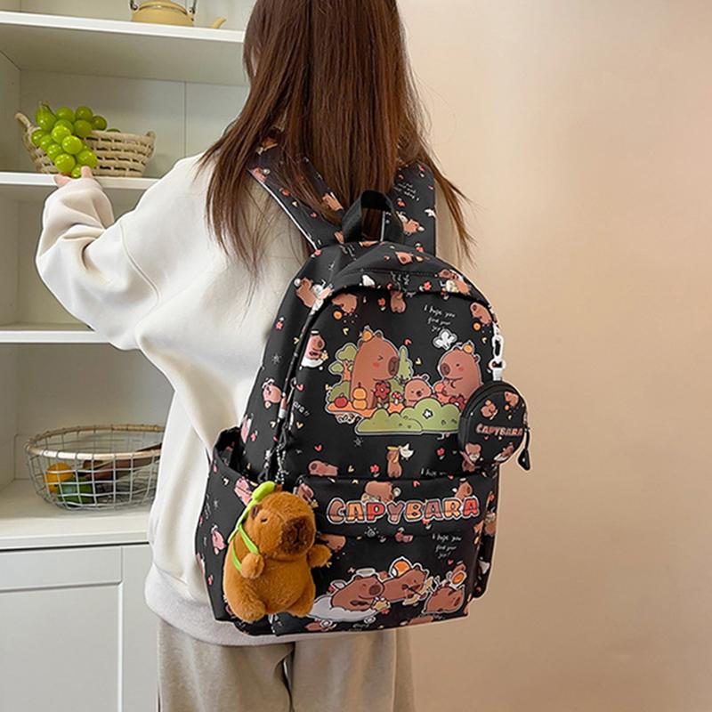 2025 New Printed Student Backpack Large Capacity Lightweight Ridge Protection Backpack Cute Cartoon Casual Joker Schoolbag