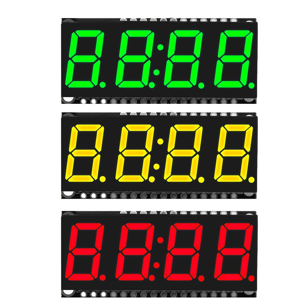 HT16K33 LED-Anzeigemodul 0,56” 4-Bit 7-Segment-Anzeigemodul Uhrmodul Grün Rot Weiß Gelb Blau Anzeige