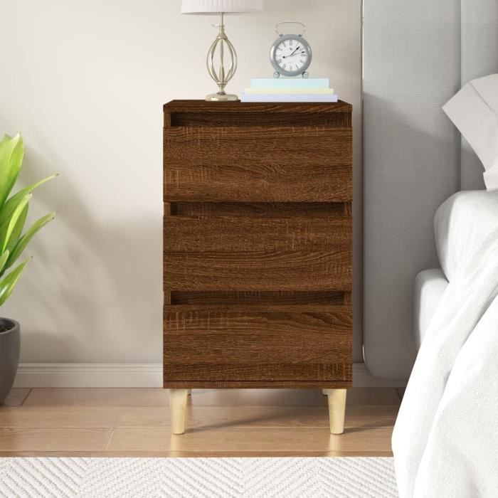 VidaXL Bedside Table Brown Oak 40x35x70 Cm Engineered Wood 819667