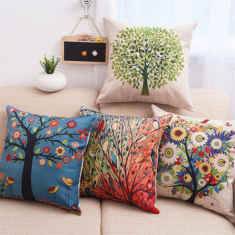 Creative Pastoral Air Conditioning Pillow Spot Cotton Flax Pillowcase