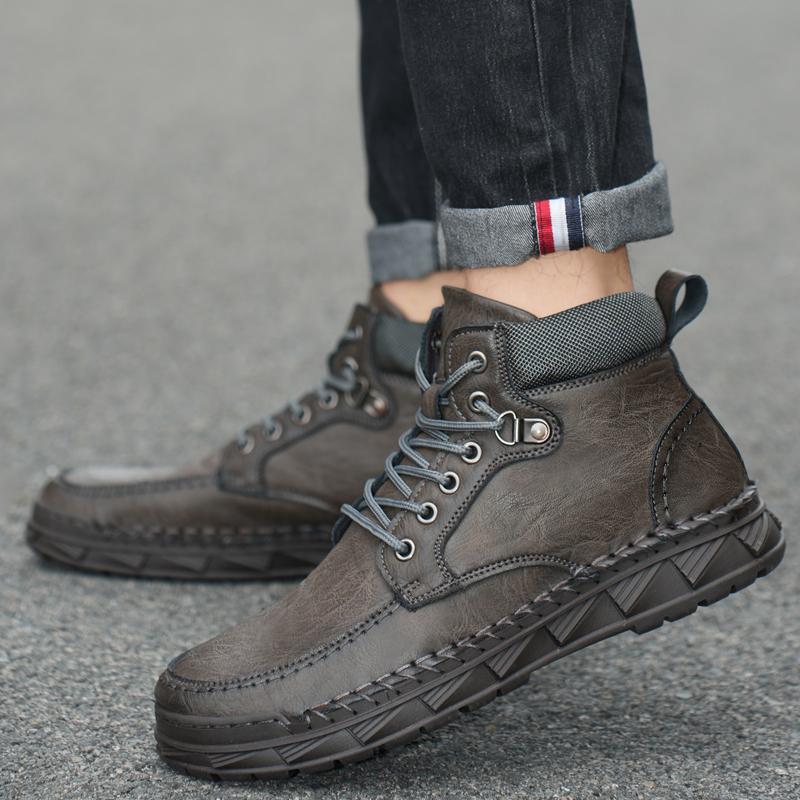 Men's High-top Leather Boots Casual Sneakers