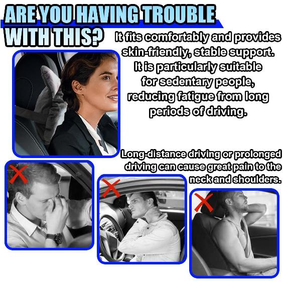Cute Husky Dog Car Headrest Pillow- Memory Foam Car Neck Pillow Auto Seat Cushion of Headrests for Pain Pressure Relief- Cartoon Neck Support Cushion