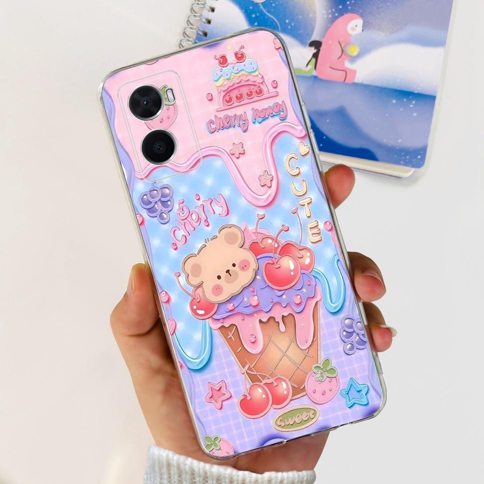 Pour Oppo A36 A76 A96 4G Coque Arrière Dessin Animé Style Cool Animaux Girly Souple TPU Silicone Pare-chocs Oppo A76 A 76 CPH2375 Coque Transparente