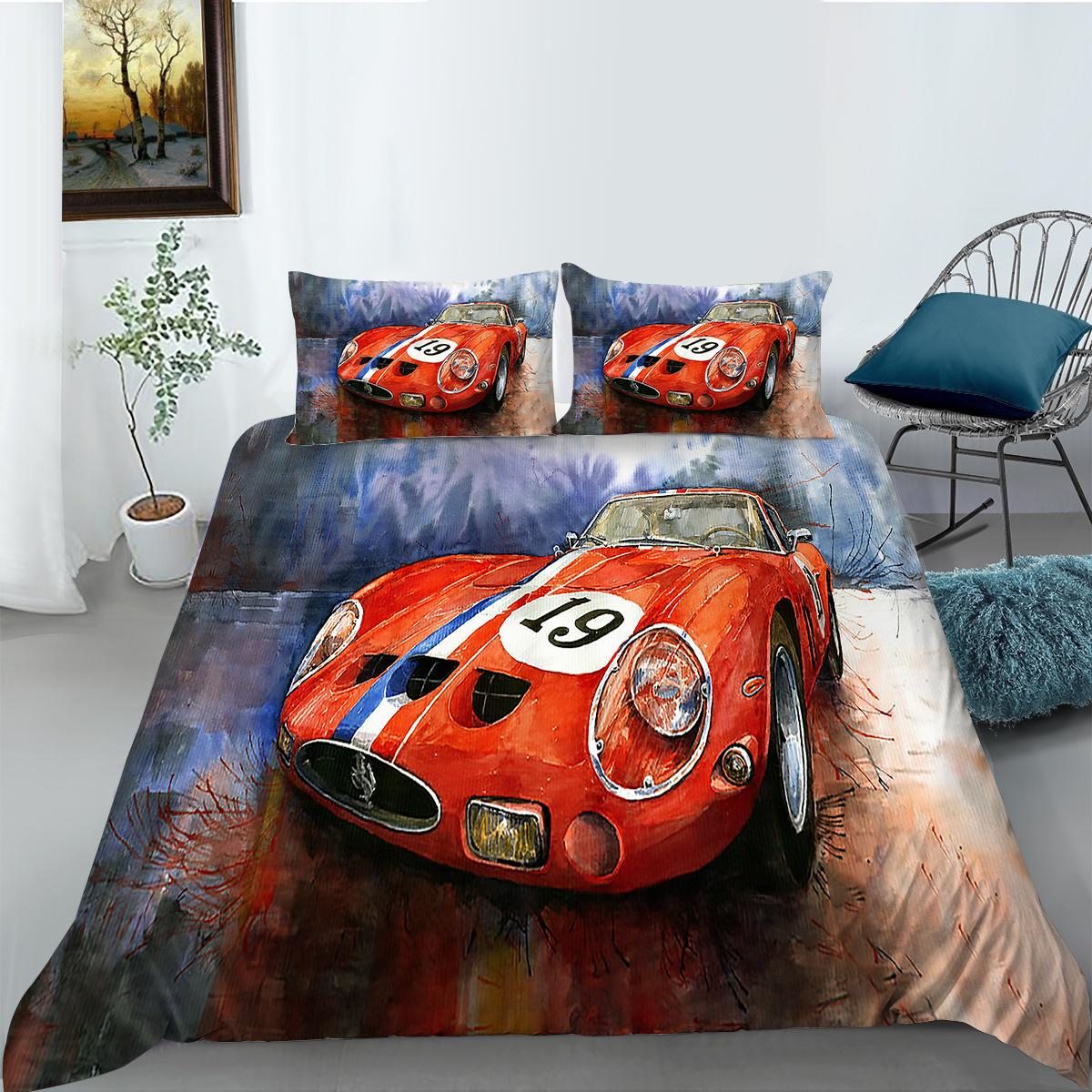 

3D транспортный комплект постельного белья для мотоцикла или автомобиля, пододеяльник, наволочка из 2 или 3 предметов, мягкое и удобное семейное украшение на молнии Cama 90 --155x220cm