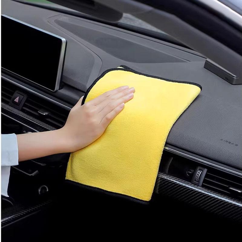 Thick Absorbent Microfiber Car Wash Towel - Lint-Free Cleaning Cloth for Auto Interior Glass 30x30cm
