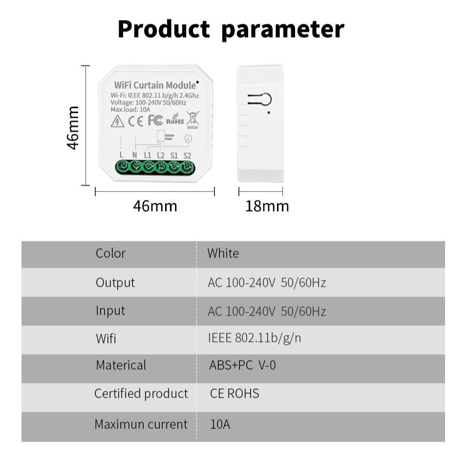 Inteligentní ovladač záclon Graffiti WiFi Dvoucestný ovladač Mini Curtain Modification Mobilní dálkové hlasové ovládání