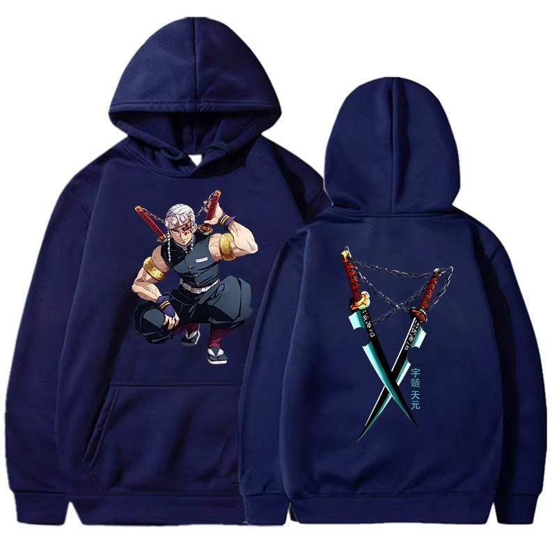 Anime Uzui Tengen Print Hoodie Sweathshirts Men Women Hooded Pullover Unisex Long Sleeve Hoodie Tops Hoodies