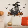Halloween Skeleton Witch Pumpkin Bat Living Room Foyer Background Decor Stickers