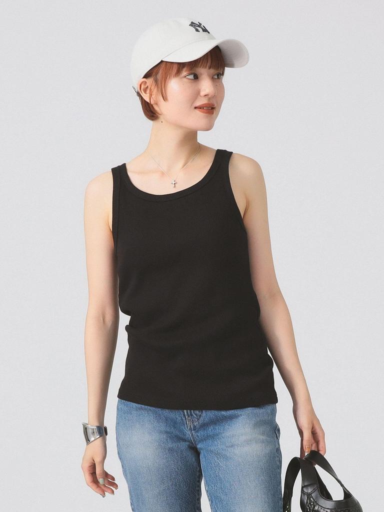 Ray Beams S/S TEE Basic Ribbed Tank Top Women's Black One Size