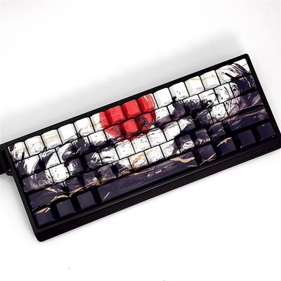 Sunset War Side Engraved Keycaps Cherry PBT 82 Keys Personalized Keycaps for 60/68/75 Layout Mechanical Keyboard Profiles