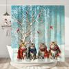 Christmas Shower Curtain Santa Claus Christmas Gifts Snowman Happy Holidays Polyester Shower Curtains Bathroom Deco with Hooks